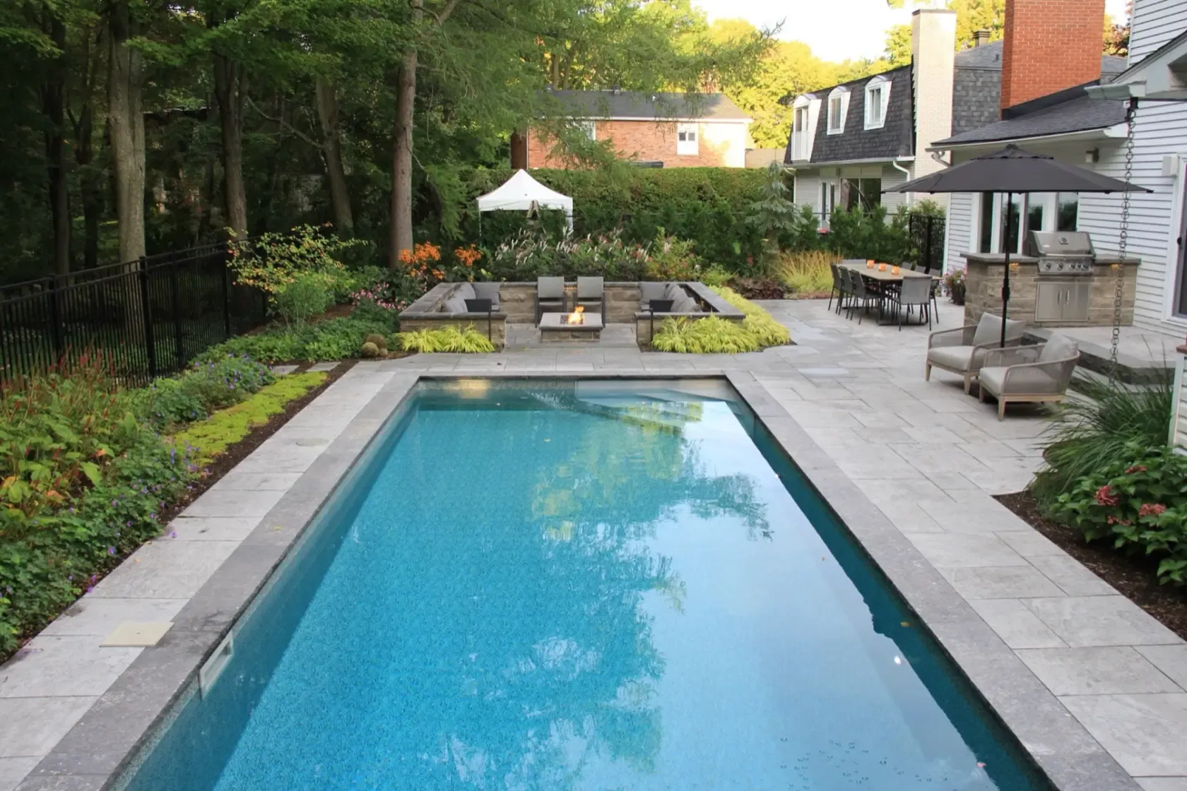 Chesswood Retreat patio and fire feature